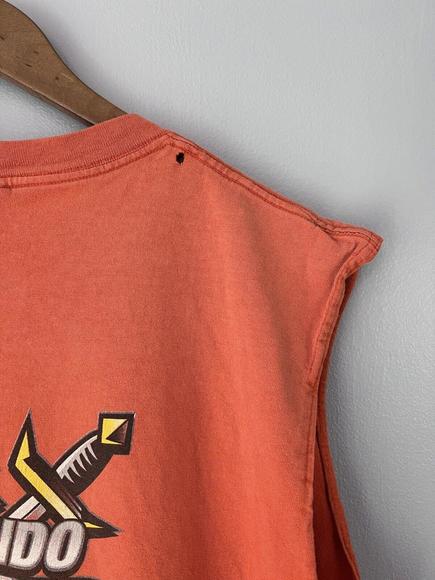 Harley Davidson Shirt Tank Top Orlando Florida USA Y2K Orange SUN FADED XL - Picture 8 of 12